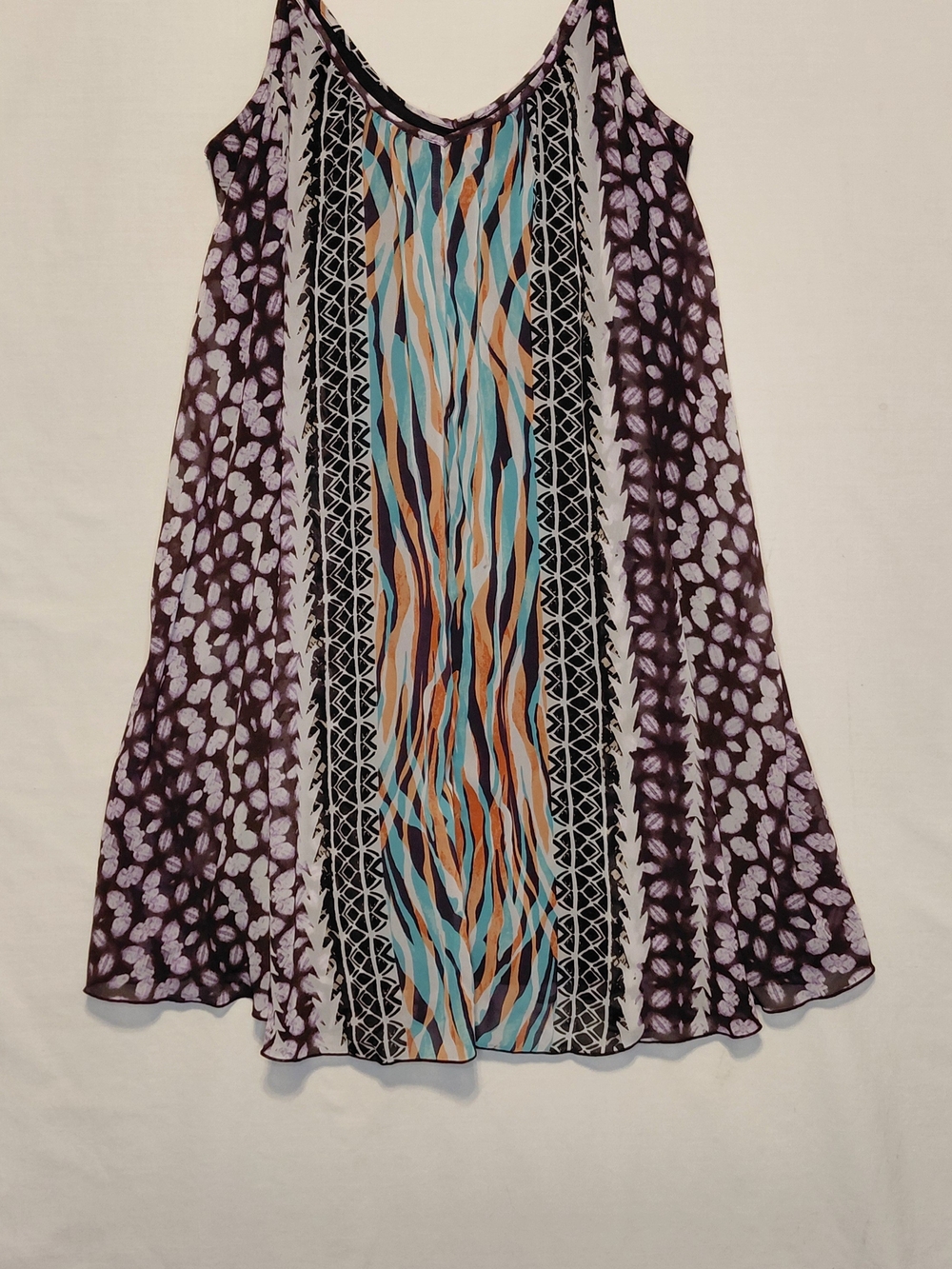 Express Colorful Printed Sleeveless Slip Dress Purple Size Medium Geometric
